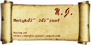 Metykó József névjegykártya