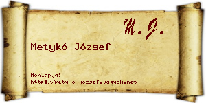 Metykó József névjegykártya
